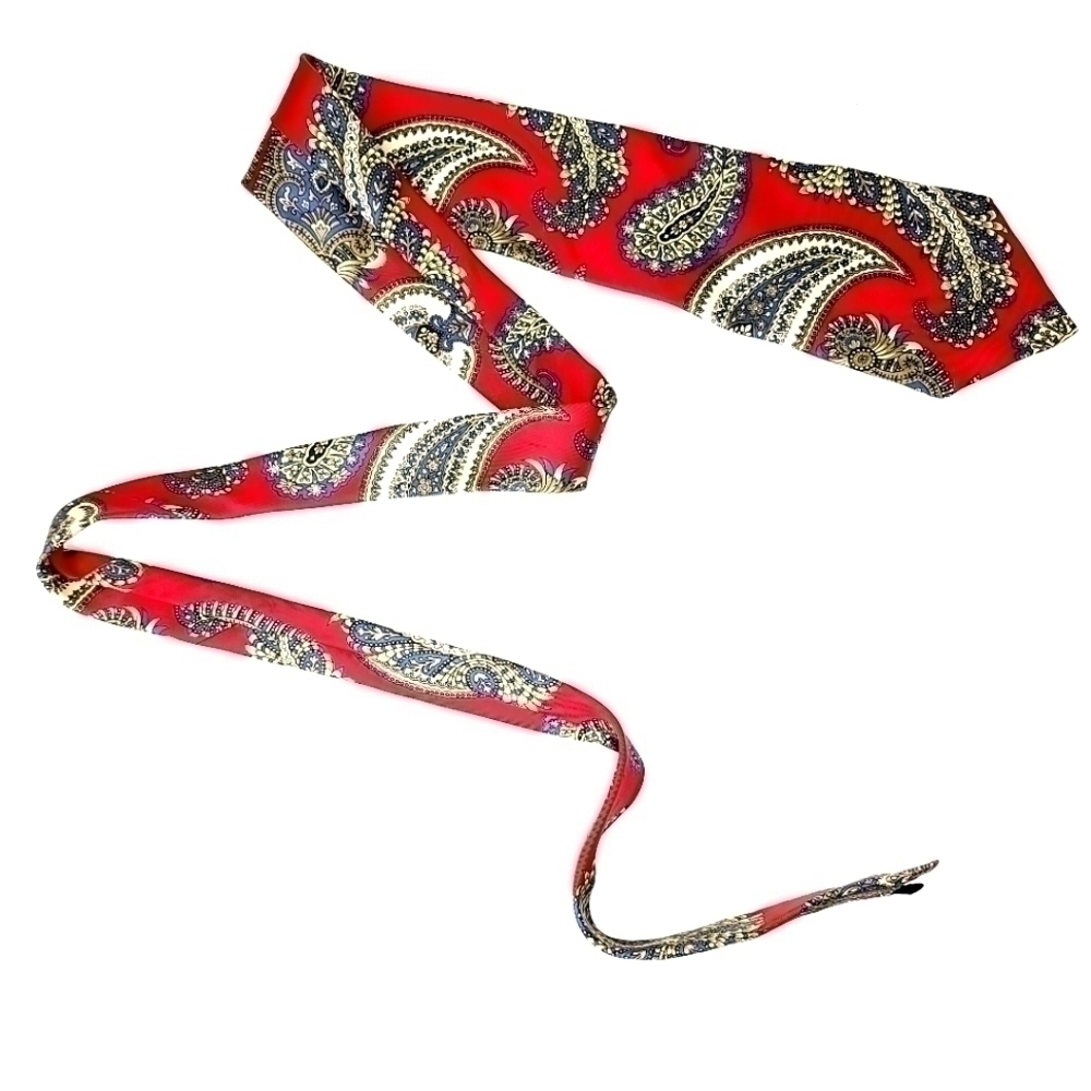 Silk Accents 100% Silk Men’s Long Traditional Neck tie Paisley Patterned Design